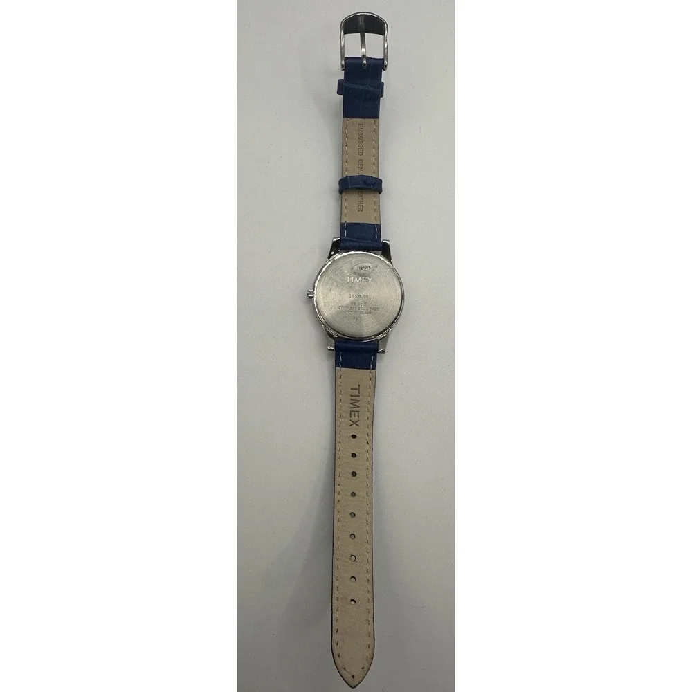 Timex Dark Blue Croco Patterned Ladies Watch‎ T2P093 New Battery 35MM 8